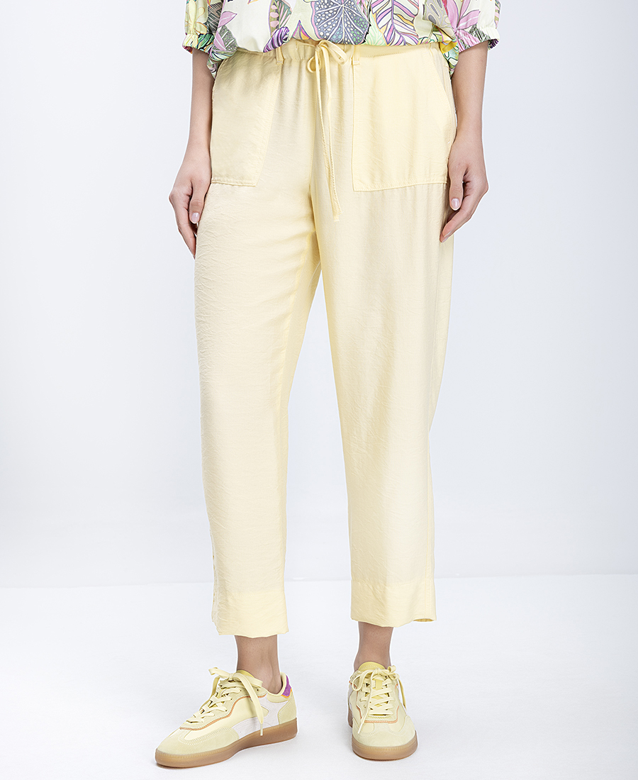 Γυναικείο Παντελόνι Relaxed Fit Με Satin Υφή