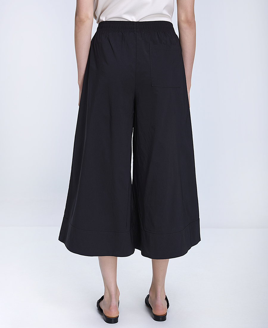 Mina Roo Γυναικείο Παντελόνι Wide Leg Regular Fit Με Ζώνη Και Cropped Μήκος φωτογραφία
