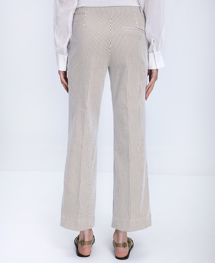 Diana D Γυναικείο Παντελόνι Slim Fit Με Ριγέ Σχέδιο Και Cropped Μήκος φωτογραφία
