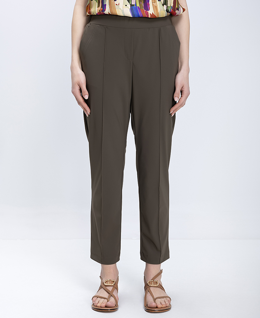 Elena Miro Γυναικείο Παντελόνι Με Ραφές Στο Μπροστινό Μέρος Straight Fit