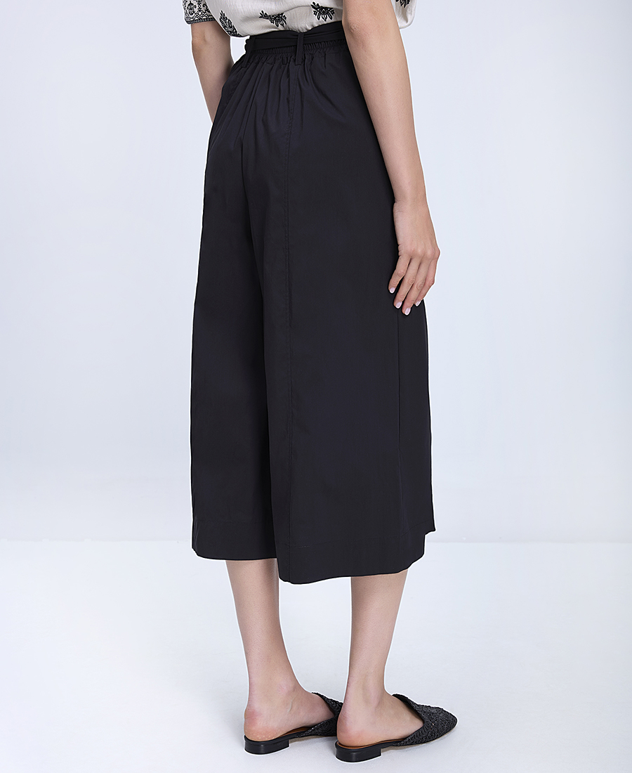 La Fee Maraboutee Γυναικείο Παντελόνι Wide Leg Regular Fit Με Ζώνη Και Cropped Μήκος φωτογραφία