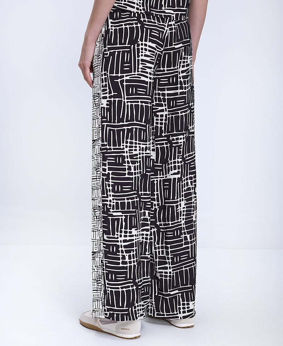 La Fee Maraboutee Γυναικείο Παντελόνι Relaxed Fit Με Γεωμετρικό Print Και Ελαστική Μέση φωτογραφία