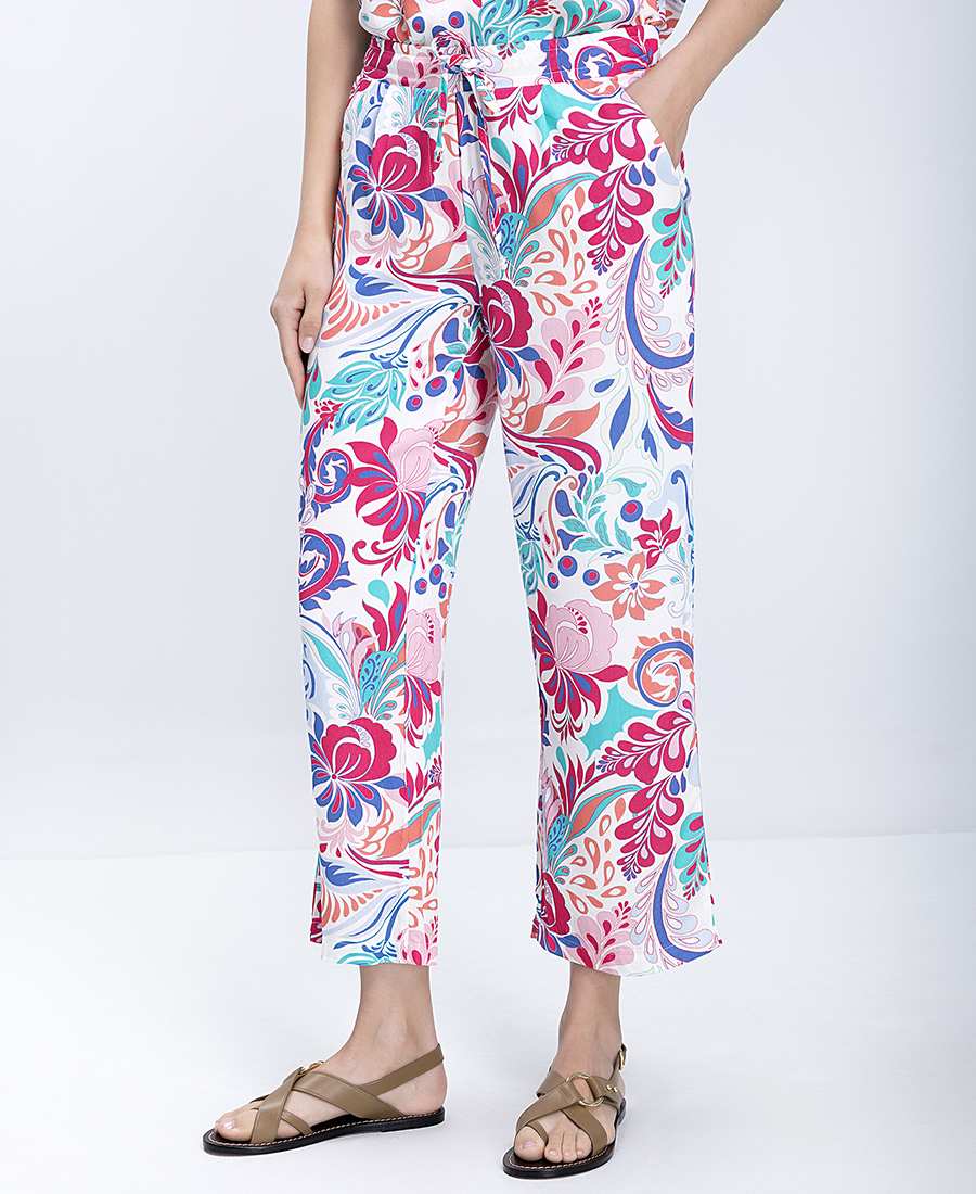 Γυναικείο Παντελόνι Floral Wide Leg Fit Με Paisley Print φωτογραφία