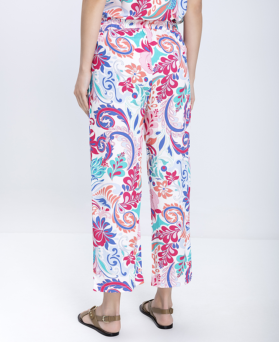 Γυναικείο Παντελόνι Floral Wide Leg Fit Με Paisley Print φωτογραφία