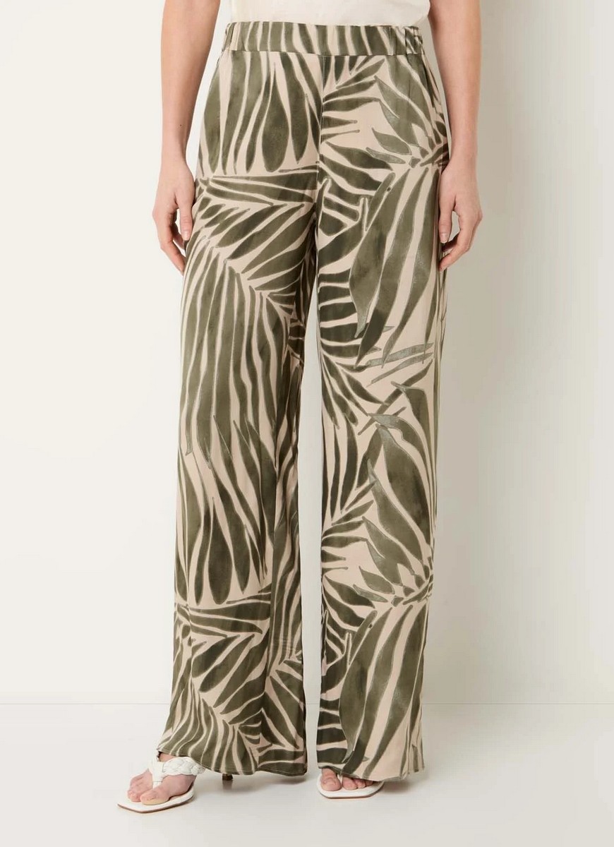 Penny Black Γυναικείο Παντελόνι Wide Fit Με Σατινέ Υφή Και Print