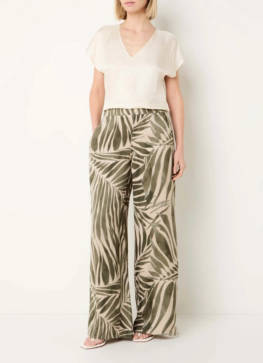 Penny Black Γυναικείο Παντελόνι Wide Fit Με Σατινέ Υφή Και Print φωτογραφία