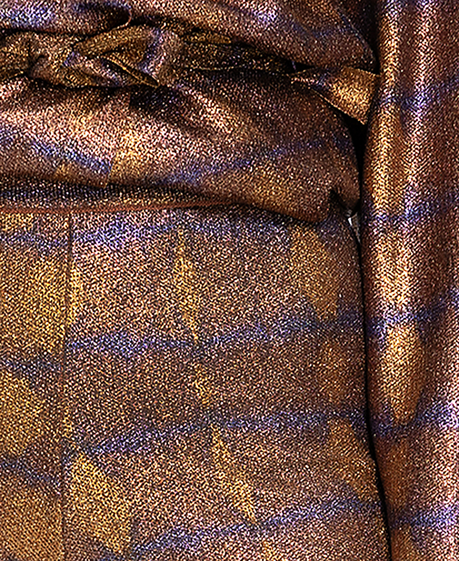 Momoni Γυναικείο Παντελόνι Wide Leg Με Metallic Υφή Και Λάστιχο Στη Μέση φωτογραφία