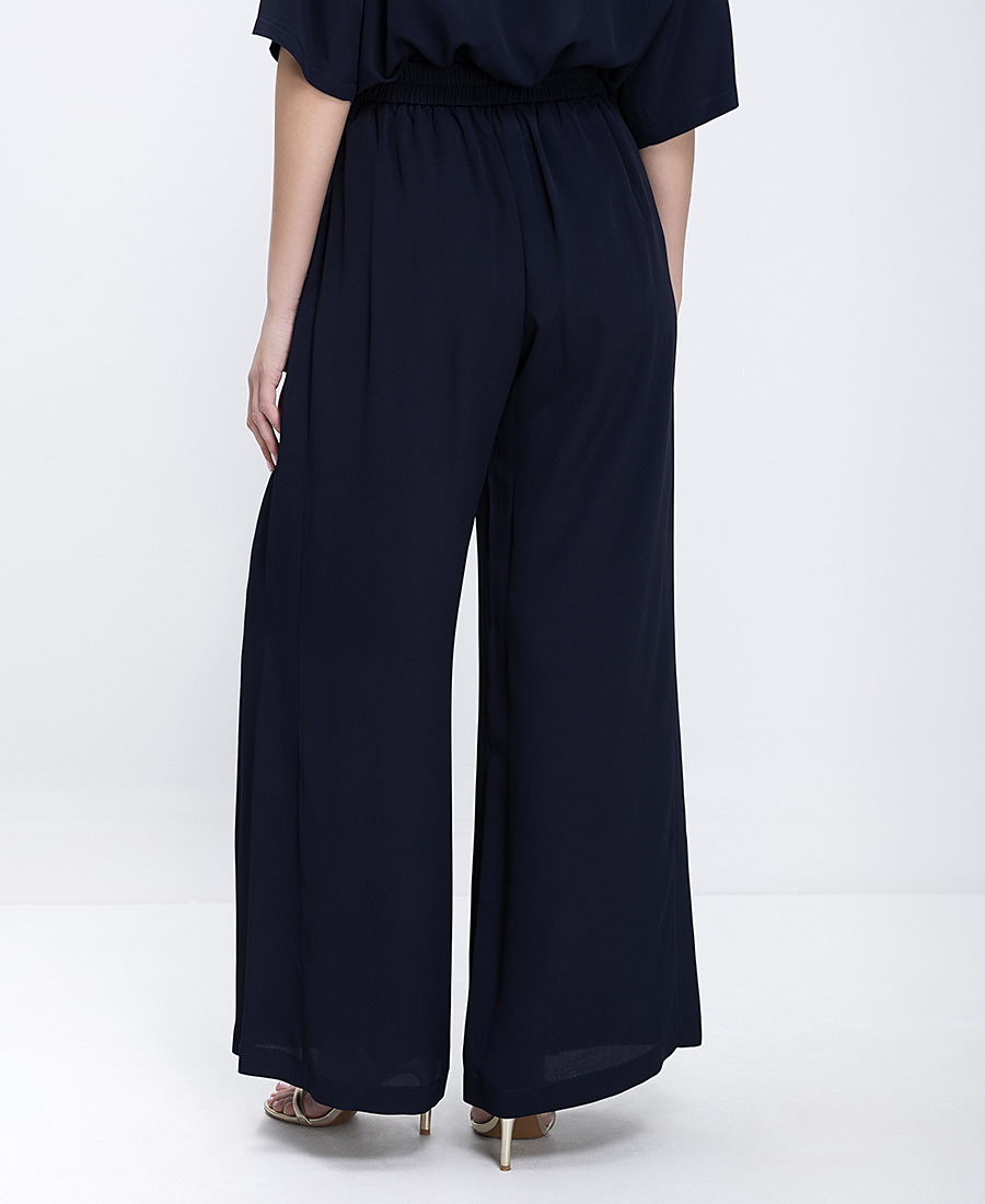 Momoni Γυναικείο Παντελόνι Wide Leg Με Πιέτες Και Ψηλόμεση Γραμμή φωτογραφία