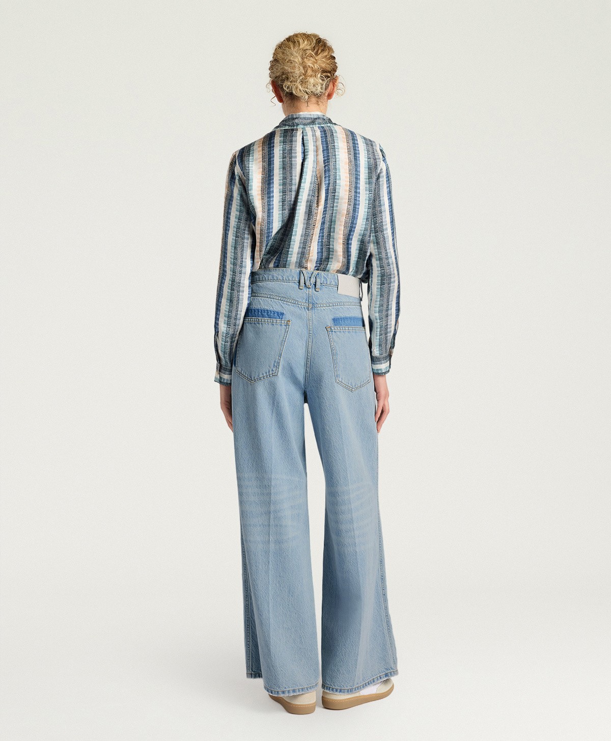 Momoni Γυναικείο Βαμβακερό Jean Παντελόνι Wide Leg φωτογραφία