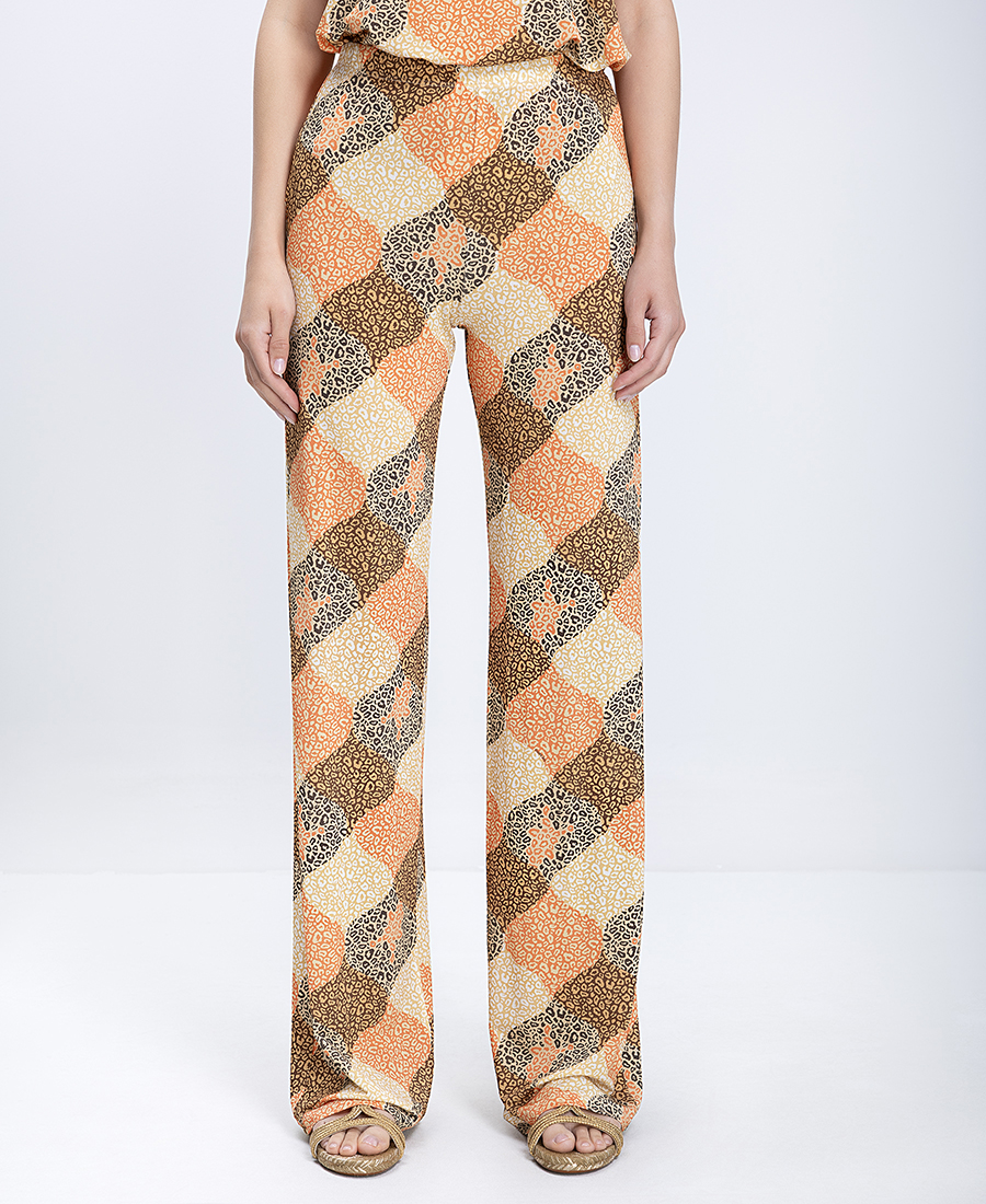 The Abito Γυναικεία Παντελόνα Wide Leg Με Animal Print φωτογραφία
