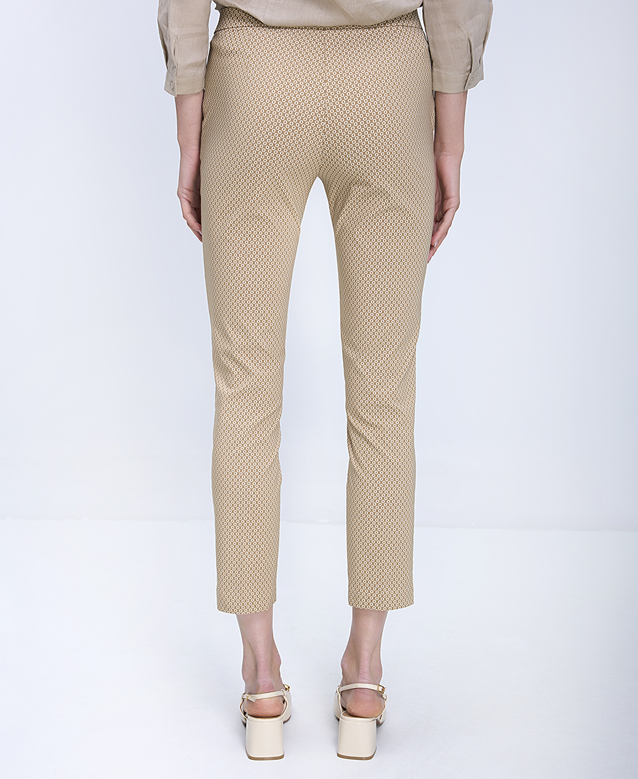 Γυναικείο Παντελόνι Cropped Με Μικροσχέδιο Slim Fit φωτογραφία