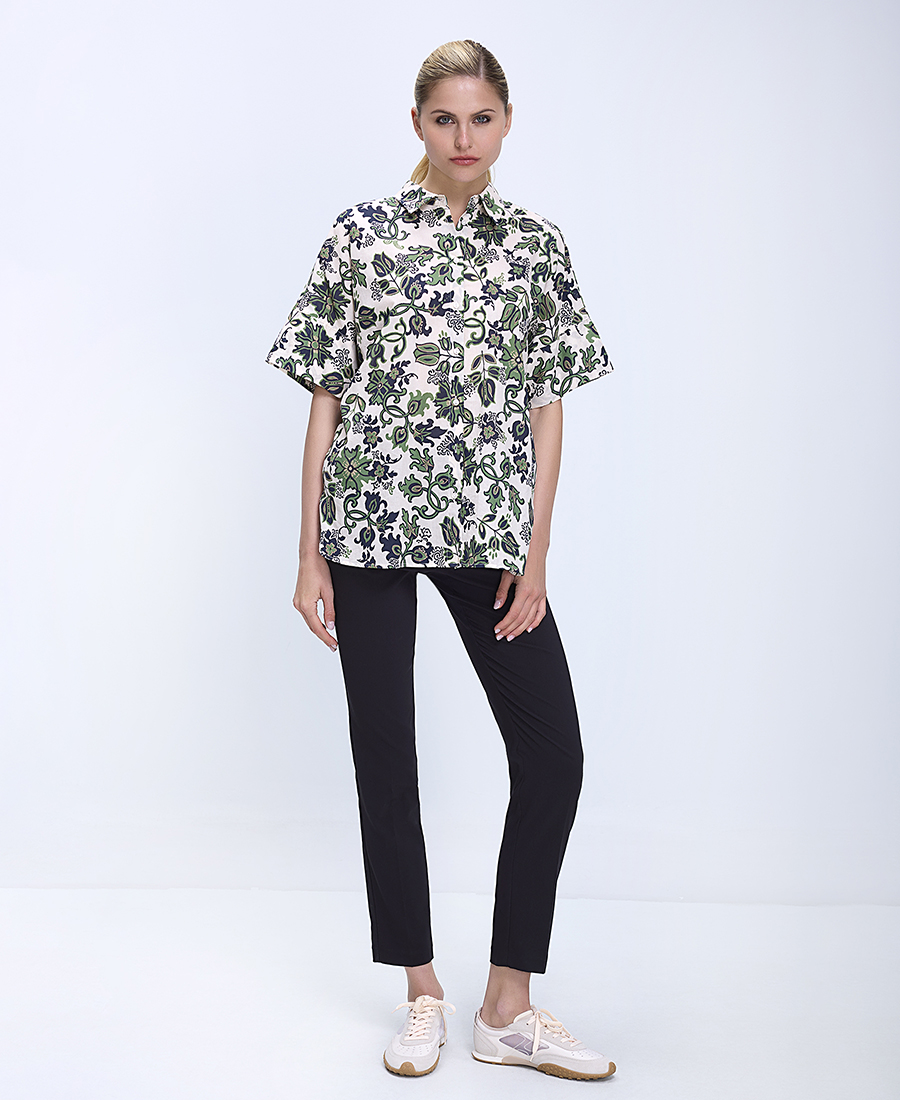 Laura Donini Γυναικείο Παντελόνι Regular Fit Με Ίσια Γραμμή Και Cropped Μήκος