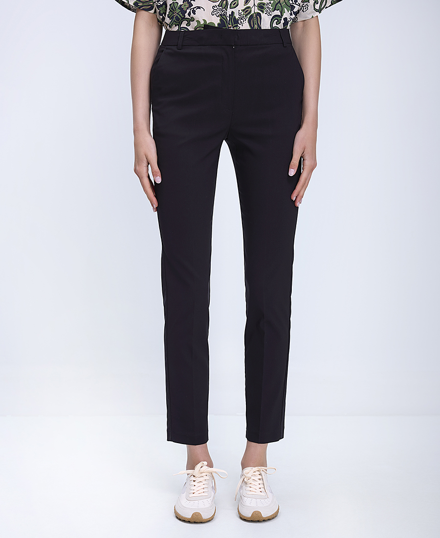 Γυναικείο Παντελόνι Regular Fit Με Ίσια Γραμμή Και Cropped Μήκος