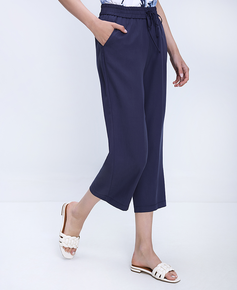 Γυναικείο Παντελόνι Cropped Με Λάστιχο Στη Μέση Relaxed Fit φωτογραφία
