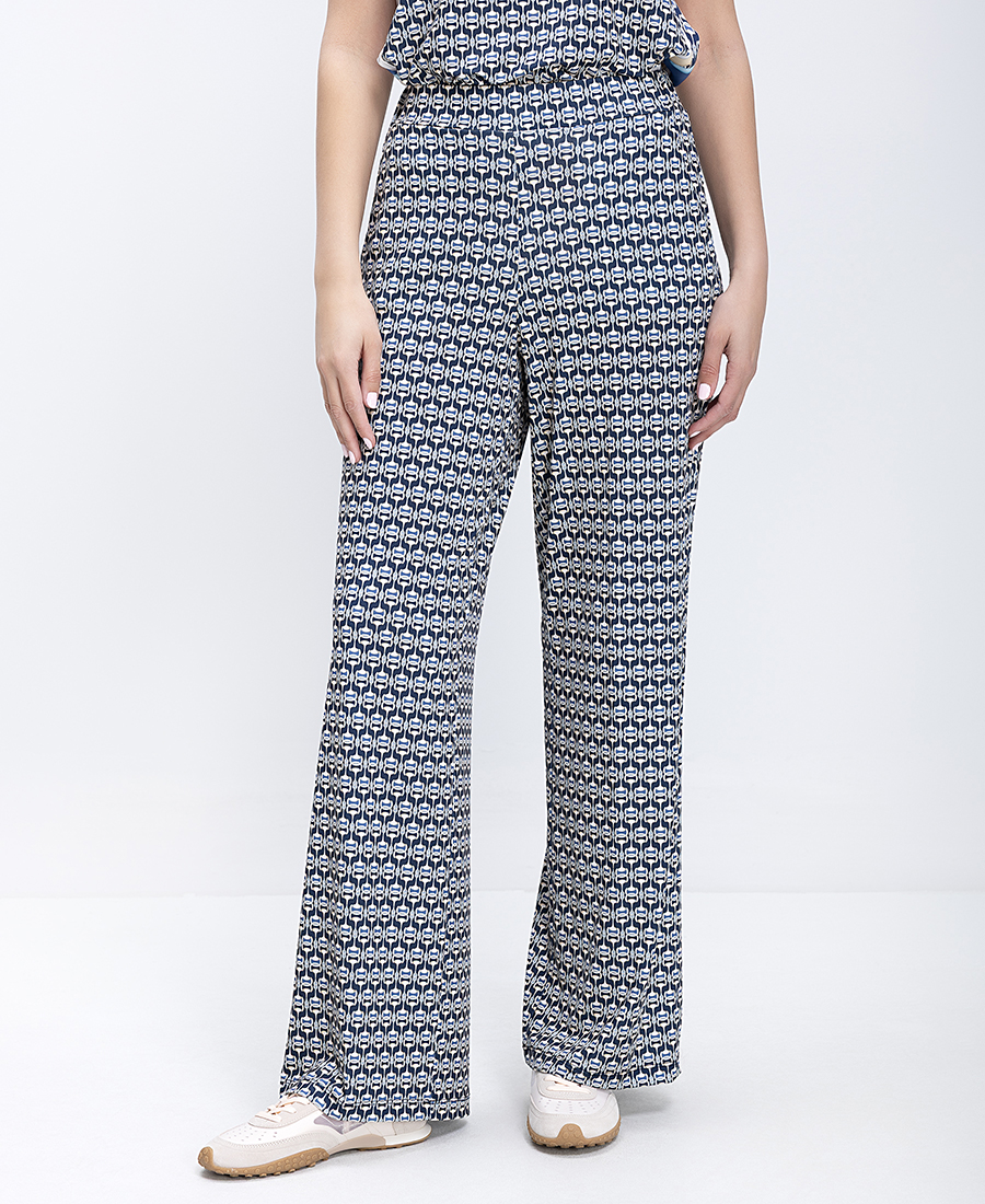 Γυναικείο Παντελόνι Wide Leg Με Print