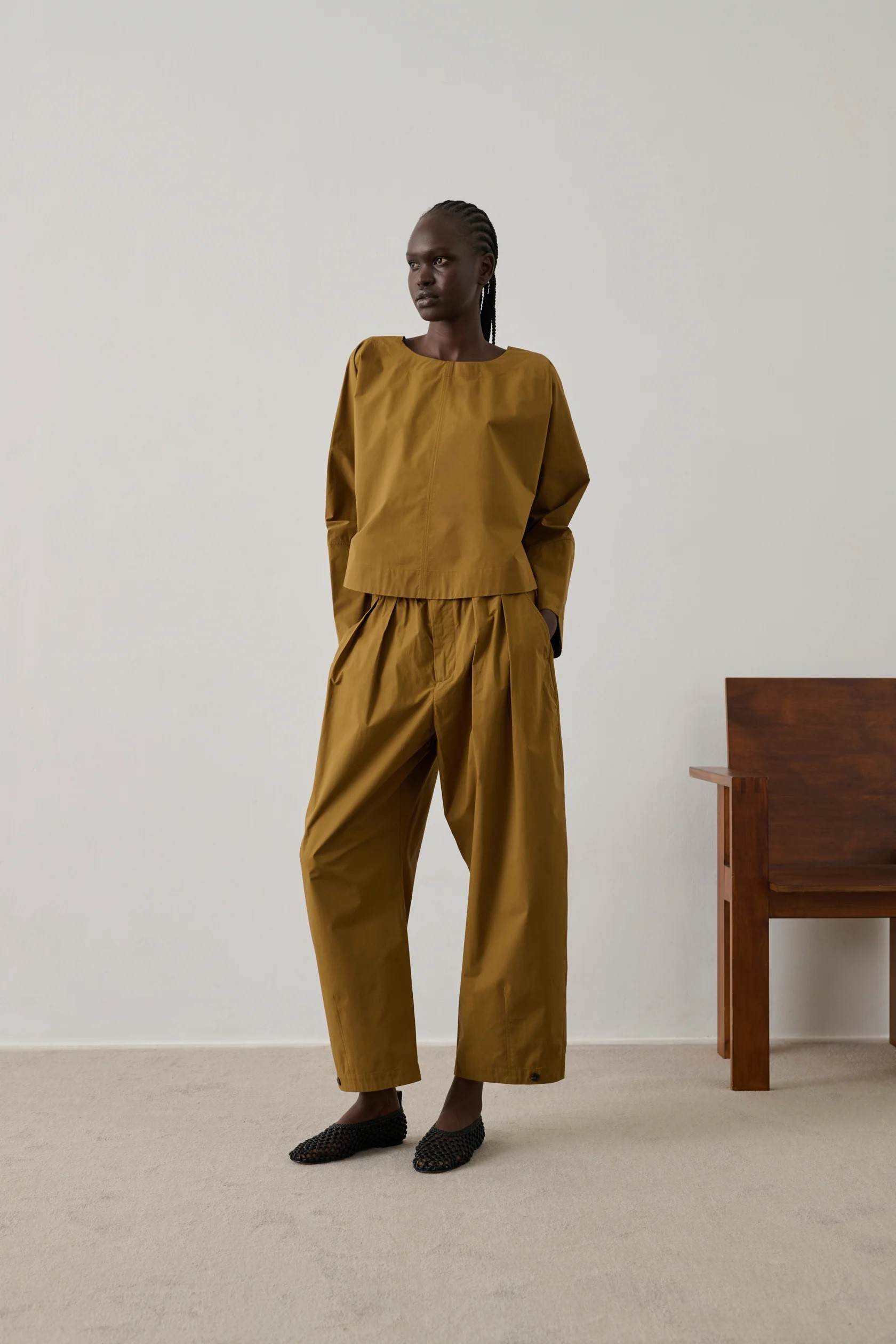 Soeur Γυναικείο Παντελόνι Βαμβακερό Με Πιέτες Και Λάστιχο Στη Μέση φωτογραφία