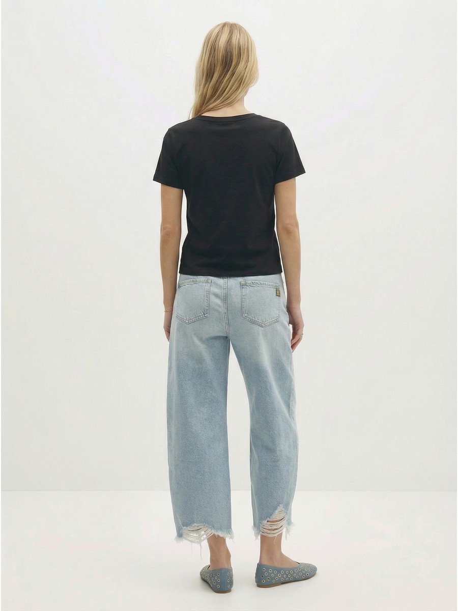 Berenice Γυναικείο Denim Balloon Ψηλόμεσο φωτογραφία