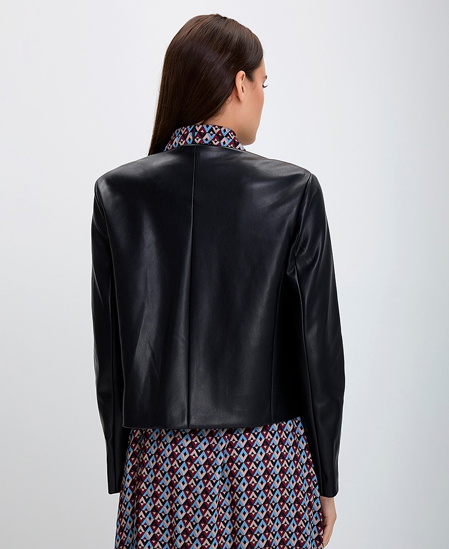 Penny Black Γυναικείο Jacket από Οικολογικό Δέρμα Boxy Fit σε Μαύρο φωτογραφία