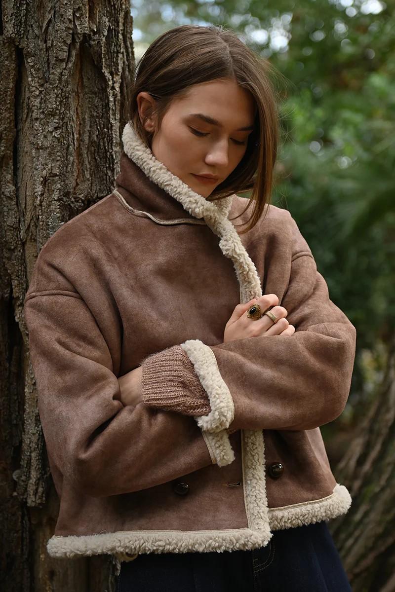 Molly Bracken Γυναικείο Μπουφάν Εφέ Shearling φωτογραφία