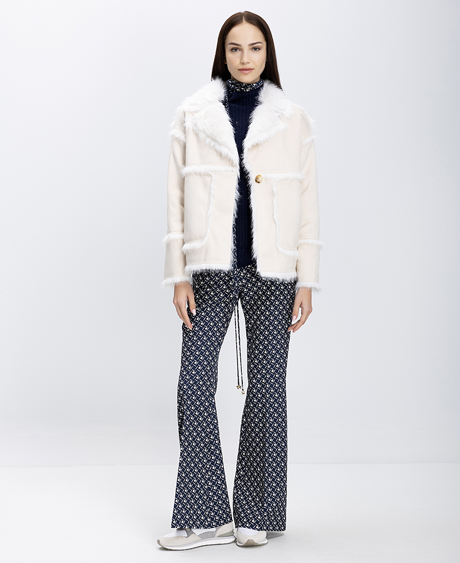 Tavus Γυναικείο Jacket Από Οικολογικό Δέρμα Με Faux Fur Λεπτομέρειες φωτογραφία