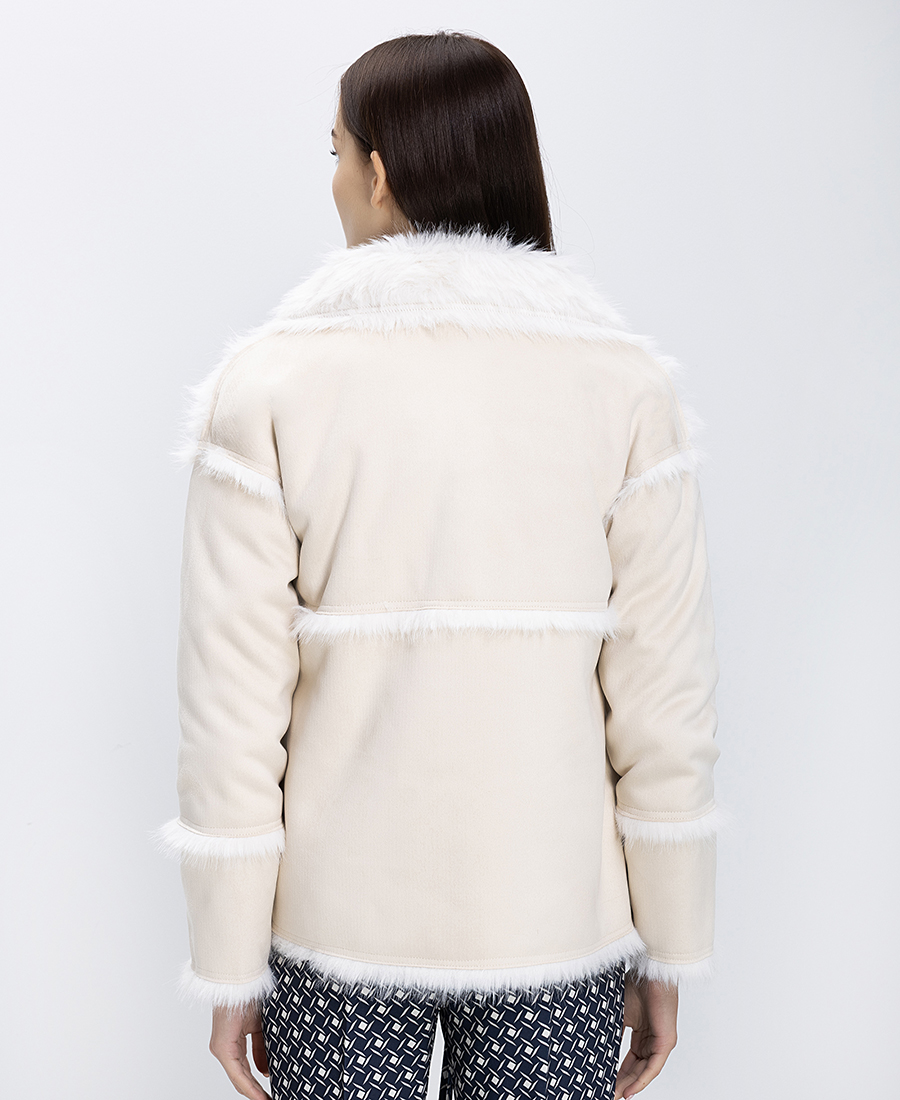 Tavus Γυναικείο Jacket Από Οικολογικό Δέρμα Με Faux Fur Λεπτομέρειες φωτογραφία