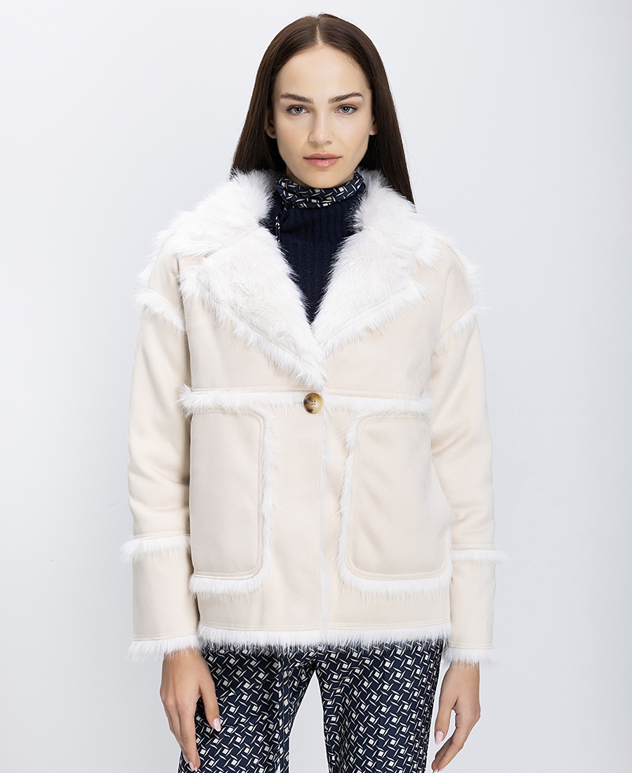 Tavus Γυναικείο Jacket Από Οικολογικό Δέρμα Με Faux Fur Λεπτομέρειες φωτογραφία