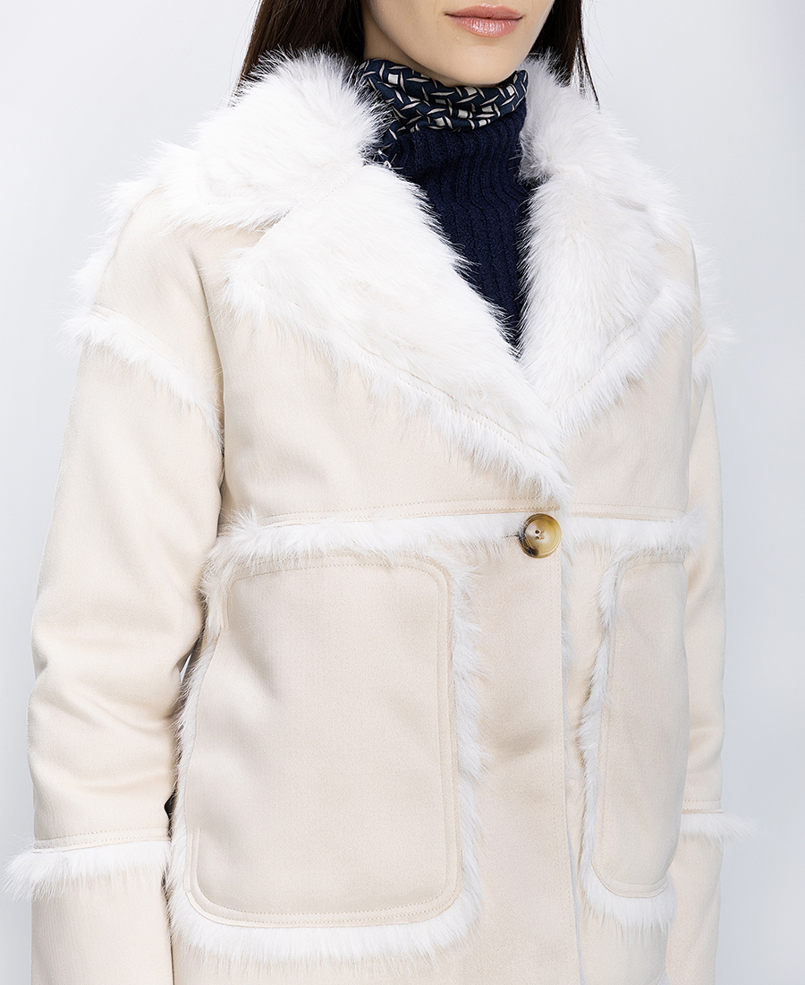 Tavus Γυναικείο Jacket Από Οικολογικό Δέρμα Με Faux Fur Λεπτομέρειες φωτογραφία