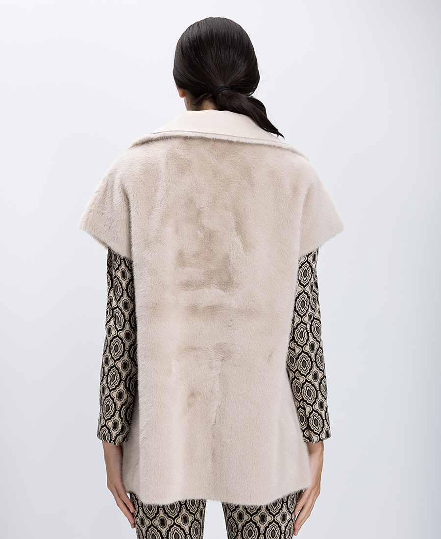 Γυναικείο Γιλέκο Eco Suede Με Γούνα Regular Fit φωτογραφία