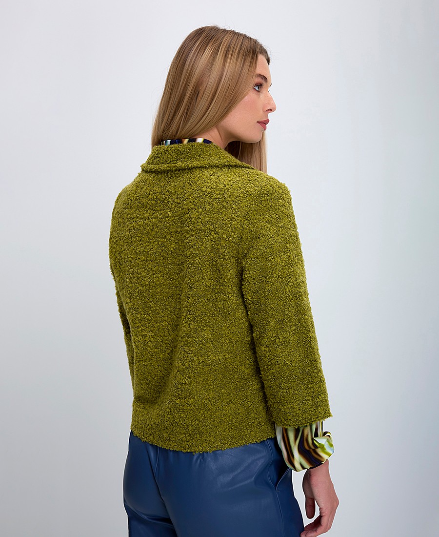 Bianca Γυναικείο Μπουκλέ Blazer με Μανίκια 3/4 σε Πράσινο φωτογραφία