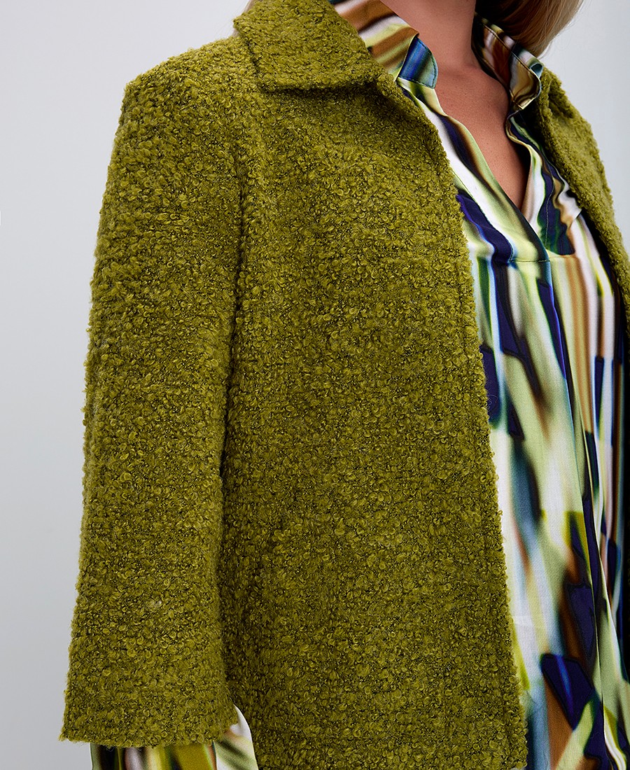 Bianca Γυναικείο Μπουκλέ Blazer με Μανίκια 3/4 σε Πράσινο φωτογραφία