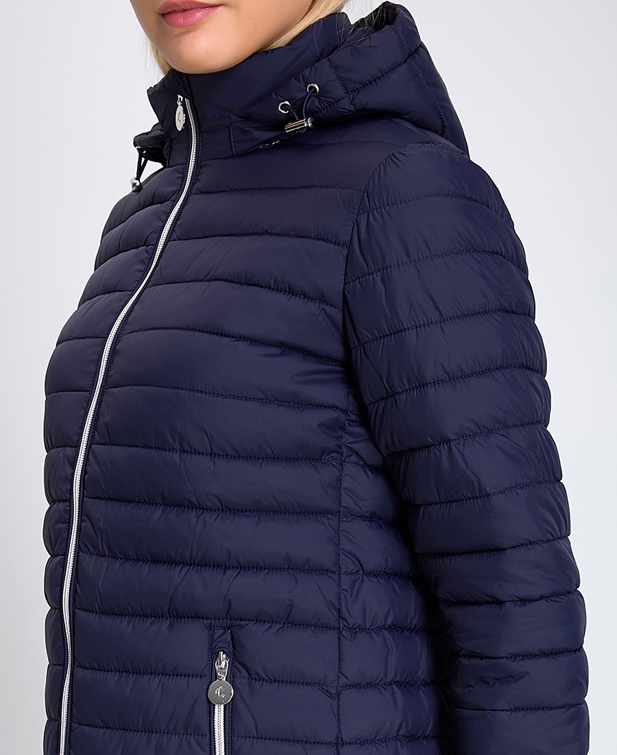 Clarina Γυναικείο Μπουφάν Regular Fit Αποσπώμενη Κουκούλα και Τσέπες Με Φερμουάρ - 5
