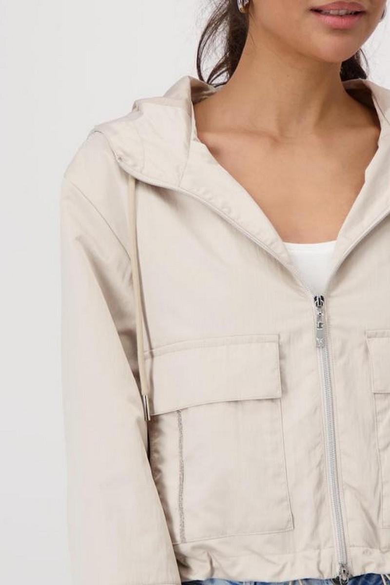 Monari Γυναικείο Μπουφάν Regular Fit Με Κουκούλα Μπεζ φωτογραφία