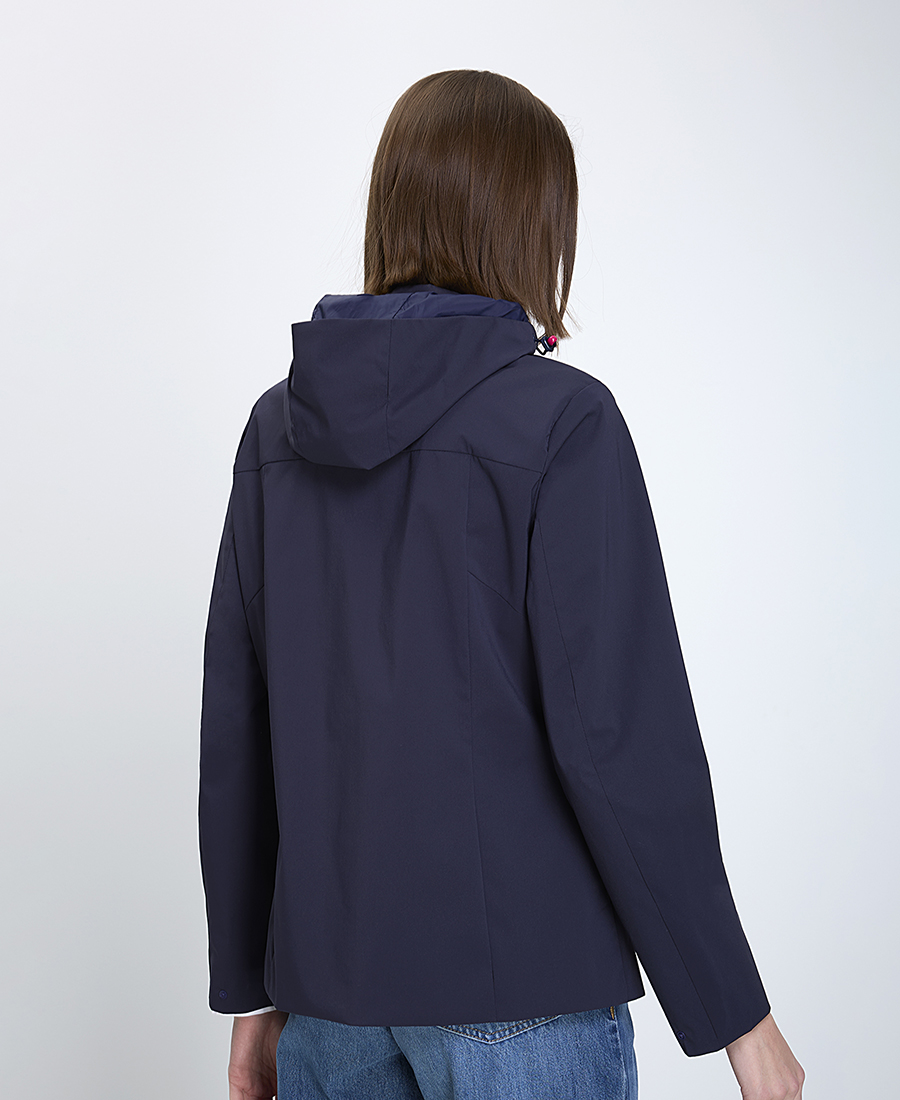 Virginia Blu Γυναικείο Μπουφάν Κανονική Γραμμή Πολυεστέρας Με Κουκούλα Μπλε φωτογραφία