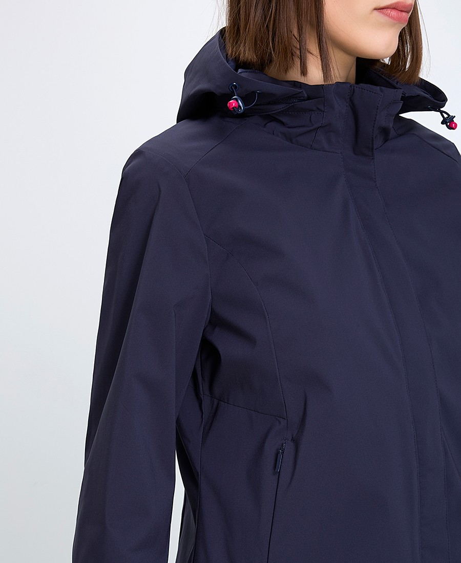 Virginia Blu Γυναικείο Μπουφάν Κανονική Γραμμή Πολυεστέρας Με Κουκούλα Μπλε φωτογραφία