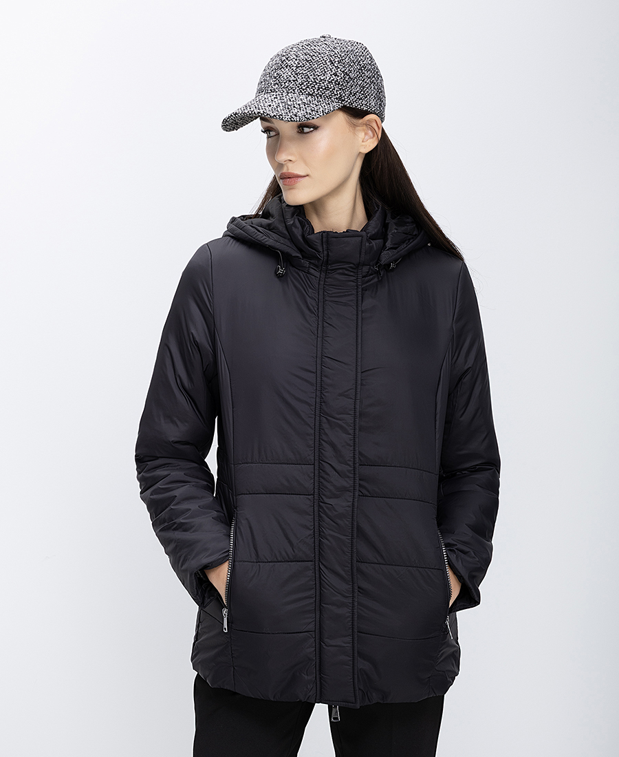 Γυναικείο Καπιτονέ Μπουφάν Με Κουκούλα
