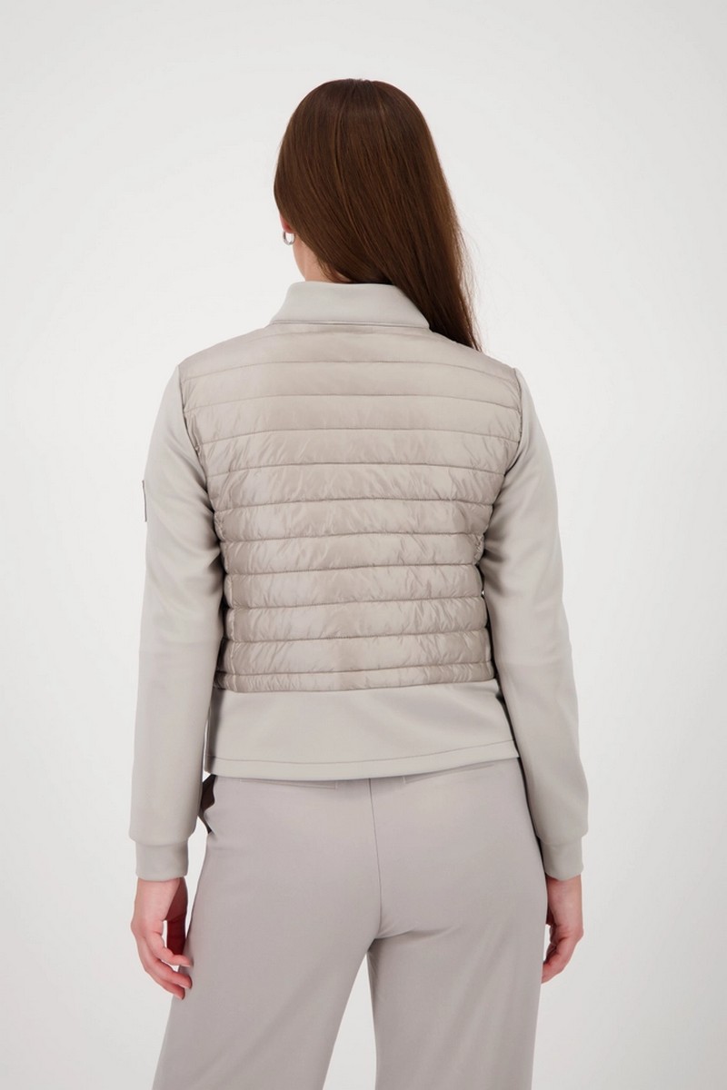 Monari Γυναικείο Καπιτονέ Μπουφάν με Όρθιο Γιακά Regular Fit σε Γκρι/Μπεζ φωτογραφία