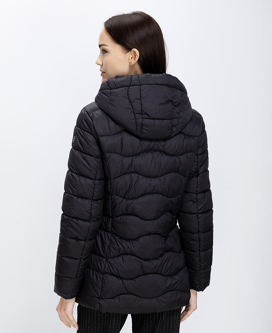 Virginia Blu Γυναικείο Καπιτονέ Μπουφάν Με Κουκούλα Regular Fit φωτογραφία