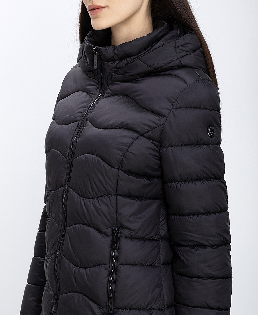 Virginia Blu Γυναικείο Καπιτονέ Μπουφάν Με Κουκούλα Regular Fit φωτογραφία