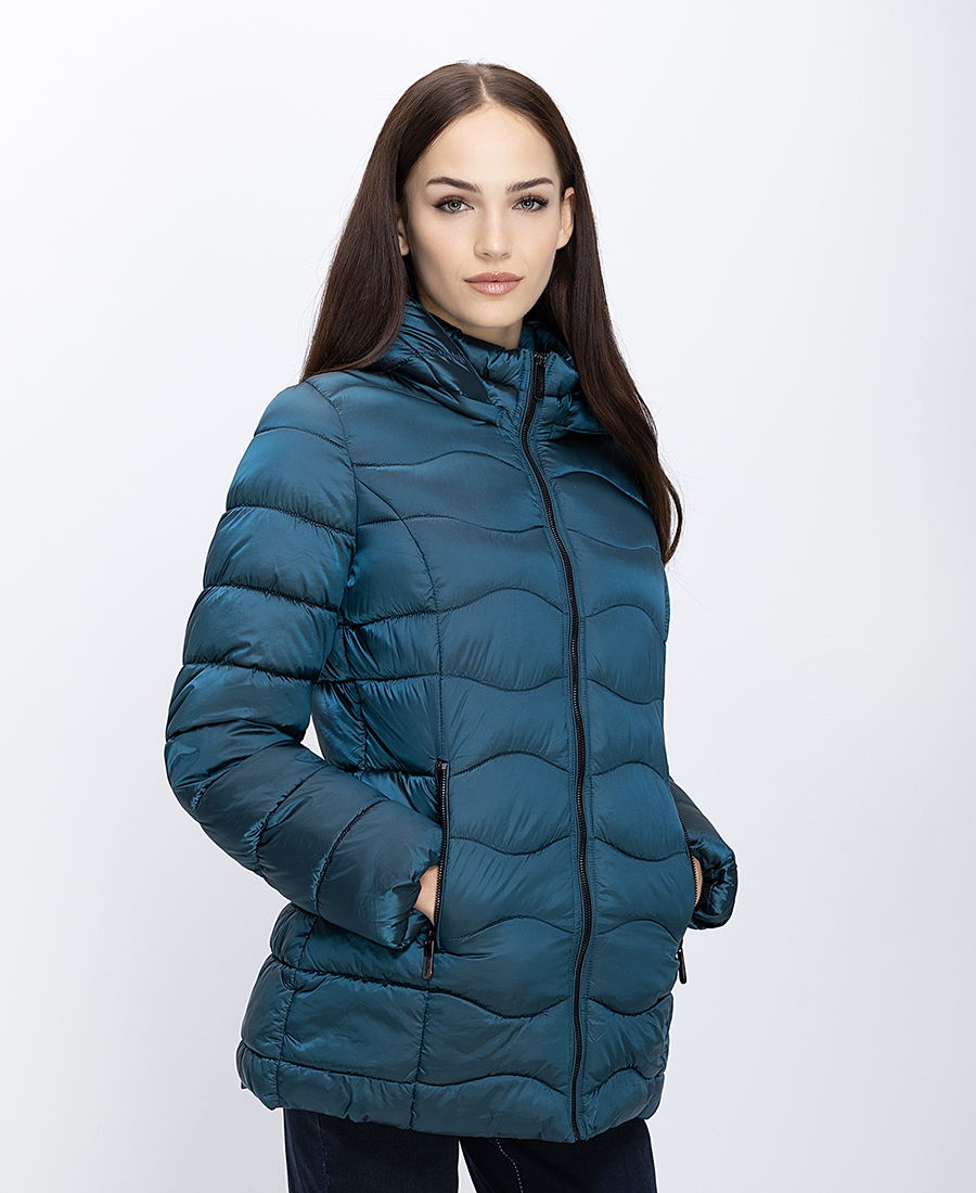 Virginia Blu Virginia Blu Γυναικείο Καπιτονέ Μπουφάν Με Κουκούλα Regular Fit