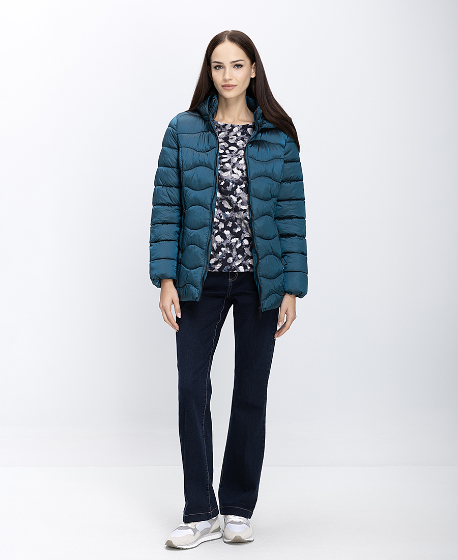 Virginia Blu Γυναικείο Καπιτονέ Μπουφάν Με Κουκούλα Regular Fit φωτογραφία