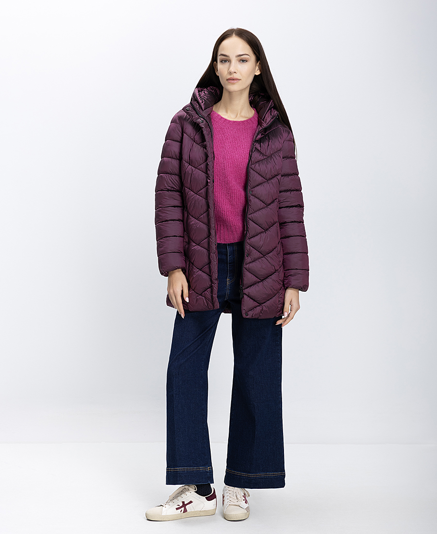 Virginia Blu Γυναικείο Καπιτονέ Μπουφάν Με Κουκούλα Regular Fit φωτογραφία