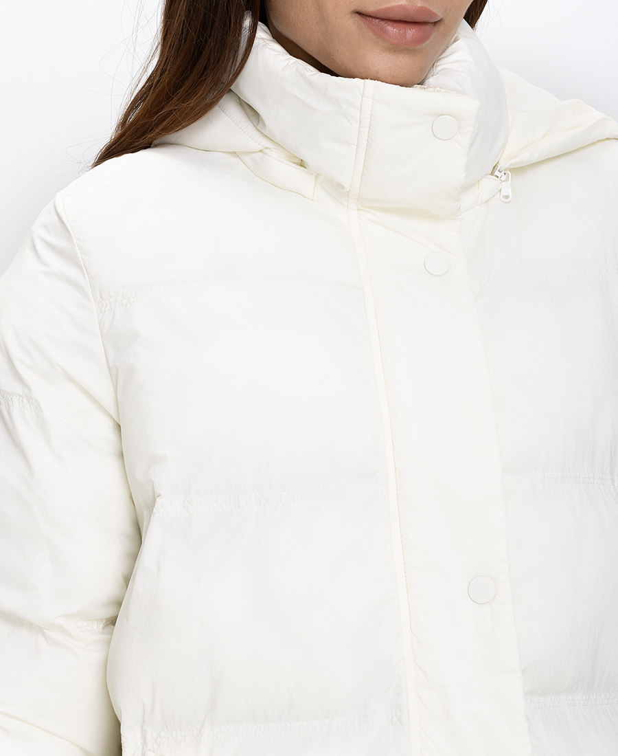 Penny Black Λευκό Puffer Μπουφάν με Κουκούλα φωτογραφία