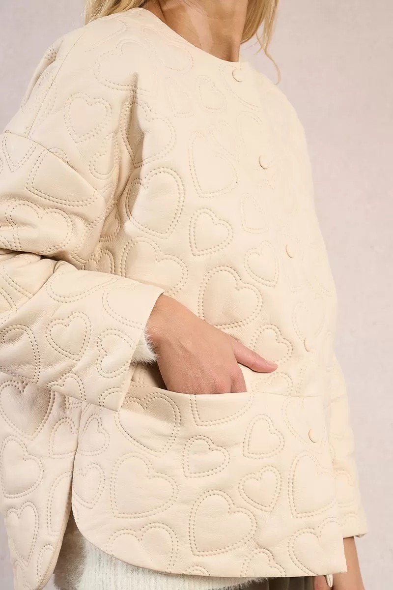 Molly Bracken Γυναικείο Μπουφάν Oversized Quilted Με Σχέδιο Καρδιάς φωτογραφία