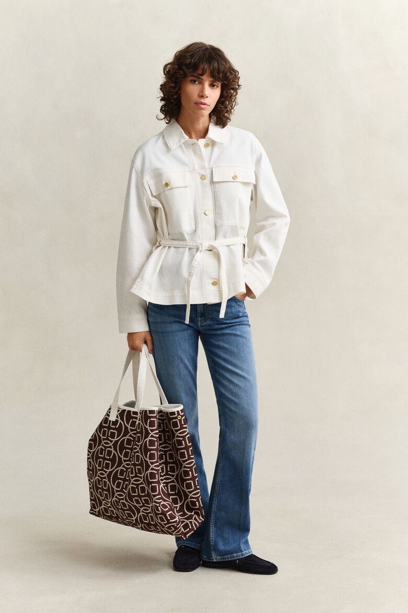 Gant Γυναικείο Denim Jacket Relaxed Fit Με Ζώνη Και Τσέπες Στήθους φωτογραφία