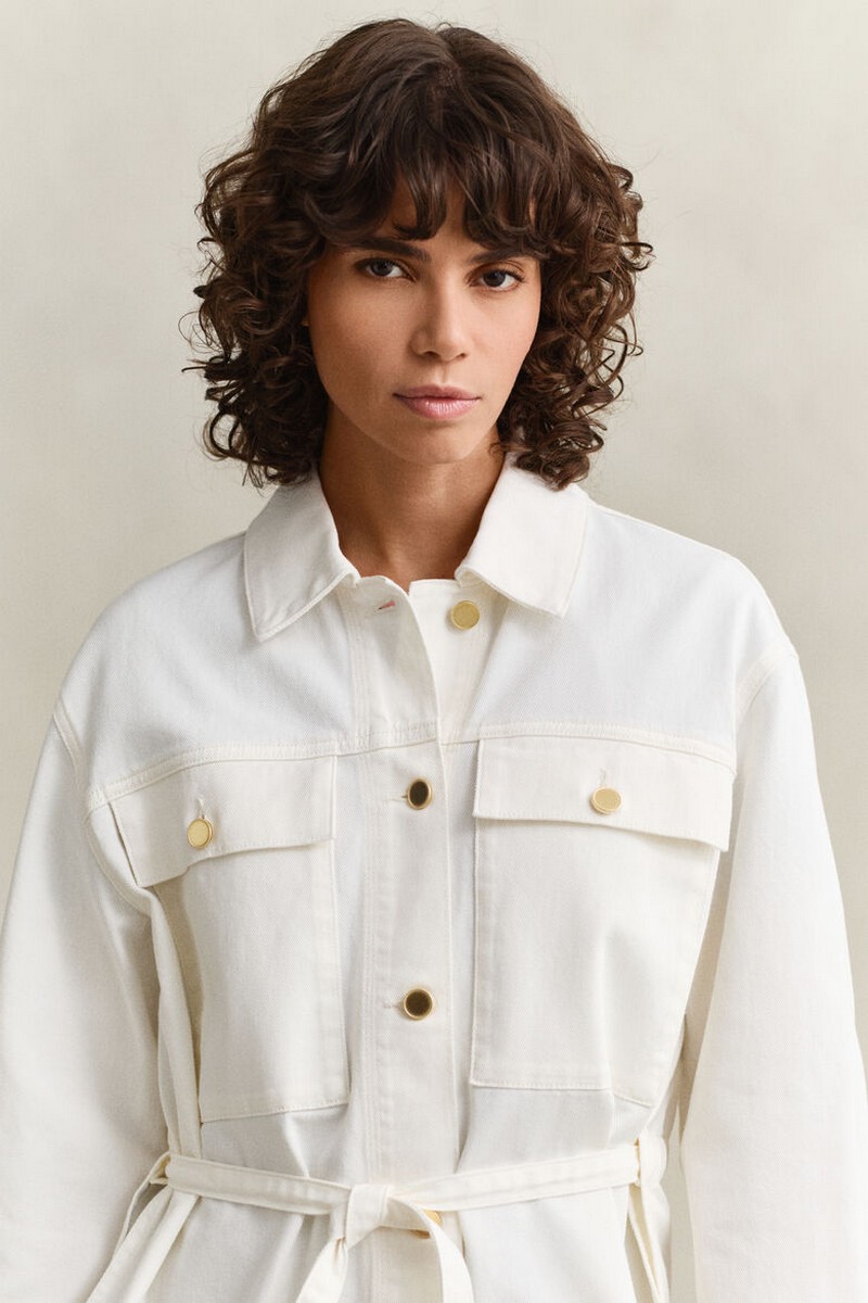 Gant Γυναικείο Denim Jacket Relaxed Fit Με Ζώνη Και Τσέπες Στήθους φωτογραφία