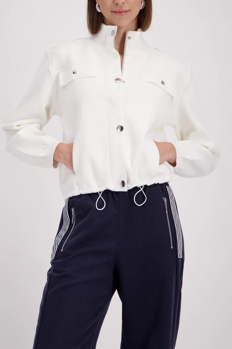 Monari Γυναικείο Cargo Jacket Με Φερμουάρ Και Μεταλλικά Κουμπιά