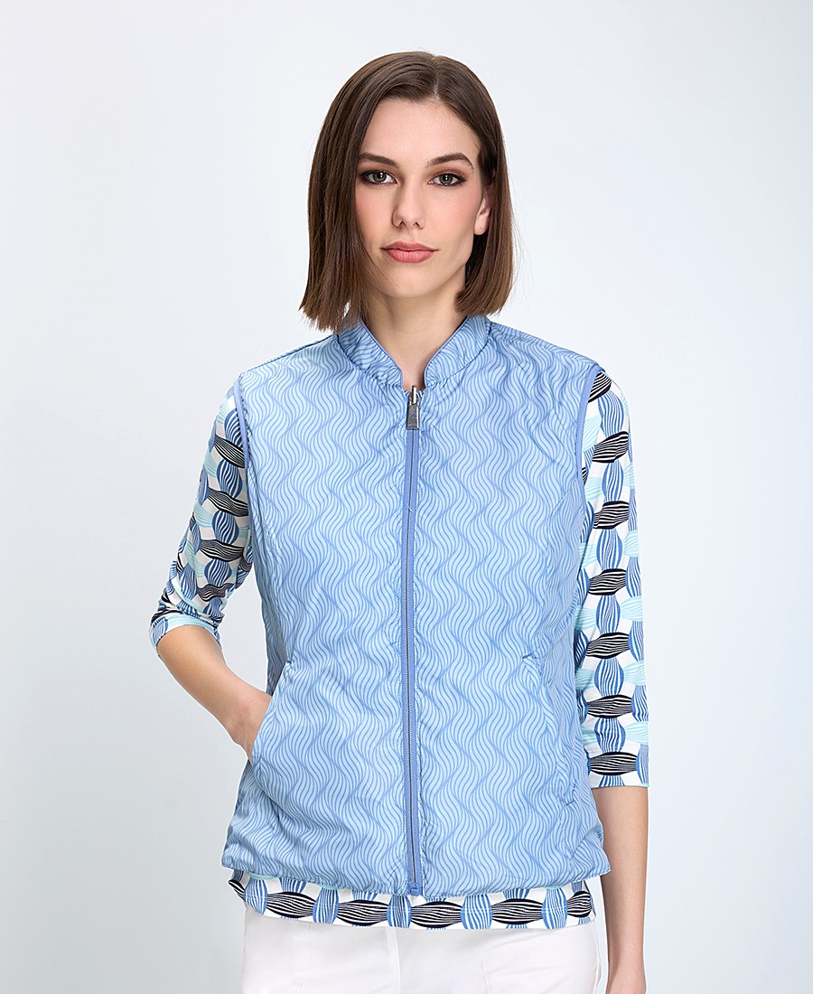 Virginia Blu Γυναικείο Αμάνικο Μπουφάν Regular Fit Πολυεστερικό Καπιτονέ