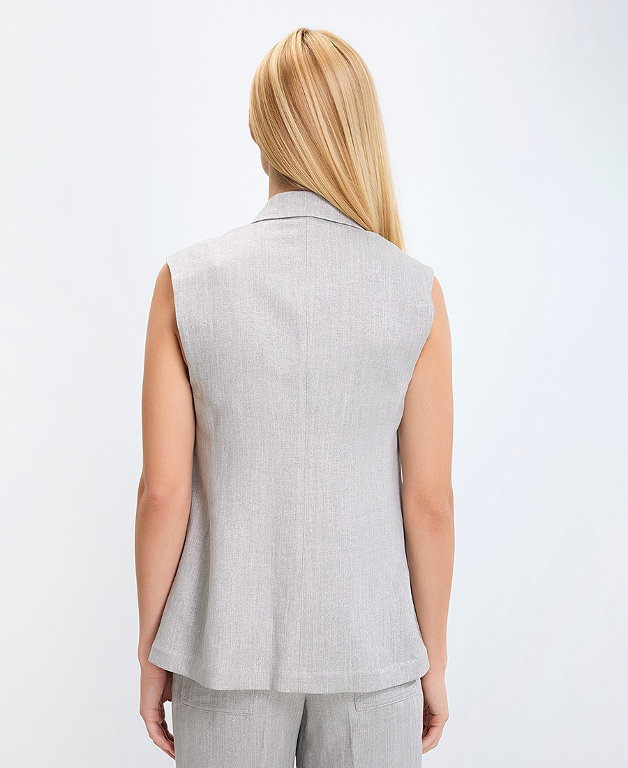 Seventy Venezia Γυναικείο Αμάνικο Σακάκι Μεσάτο Ανάλαφρο σε Γκρι φωτογραφία