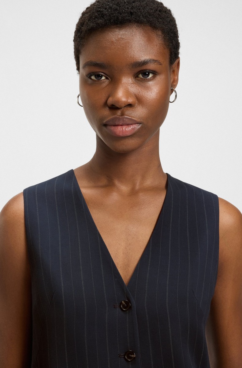 Boss Γυναικείο Γιλέκο Regular Fit Με Ρίγες φωτογραφία