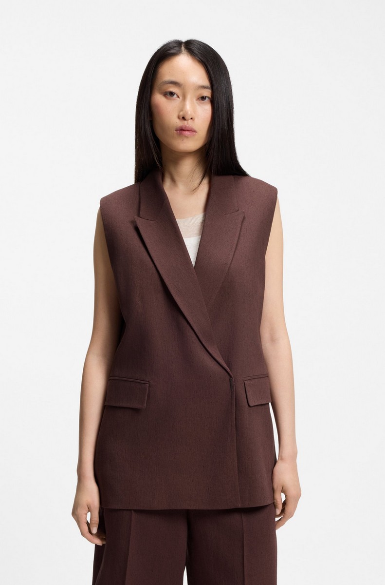 Boss Γυναικείο Γιλέκο Με Peak Lapels Relaxed Fit